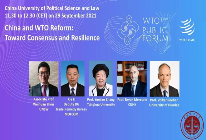 李勰副局长在线出席世贸组织2021年公共论坛